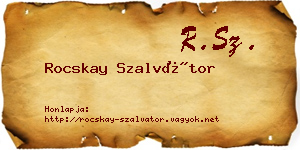 Rocskay Szalvátor névjegykártya